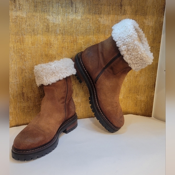 Shearling Cuff Ankle Boots Celtic & Co Women's Size 40 - Picture 2 of 11
